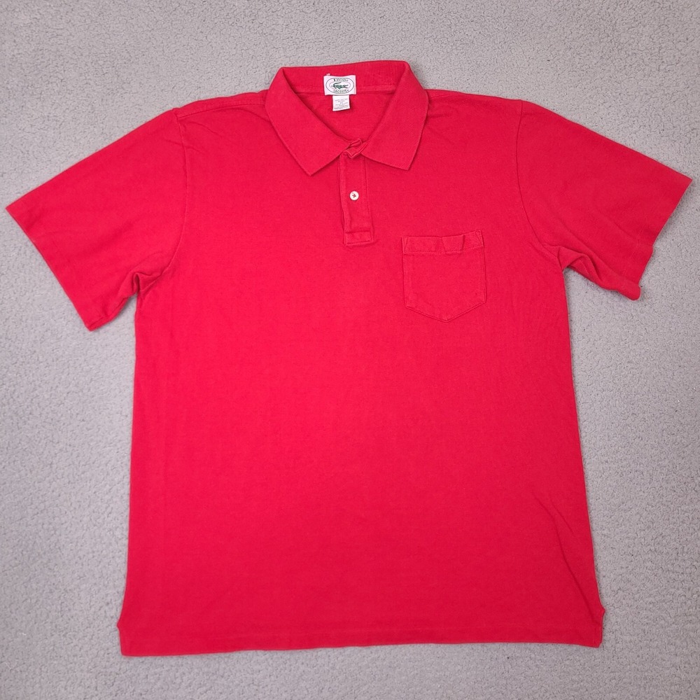 Vintage IZOD Lacoste Polo Shirt Mens XL Red Golf Tennis Preppy Pocket 90s